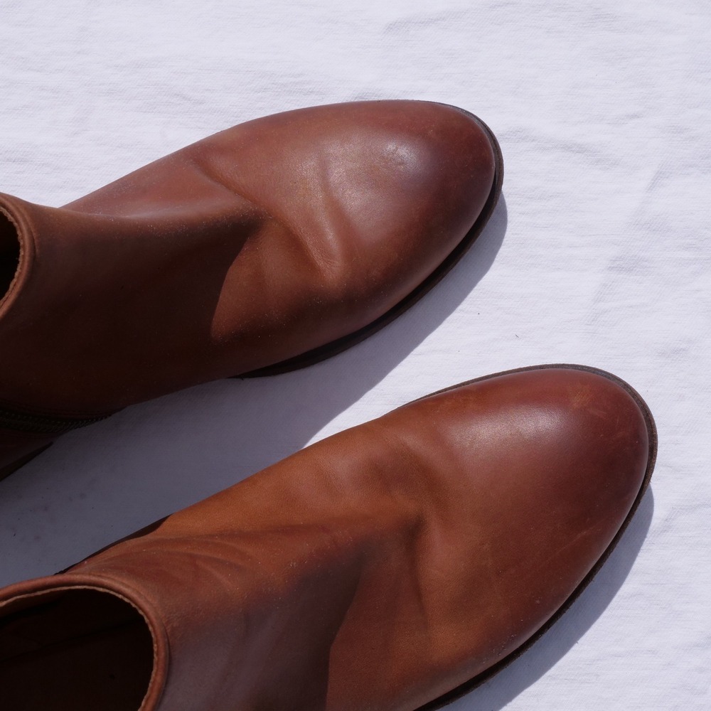 Modern Frye fawn brown leather Caron‎ Piping booties - Picture 3 of 8